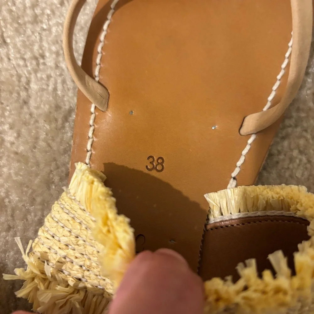 K.Jacques Natural Raffia Telia Sandals Size 38 EUC - Picture 6 of 6